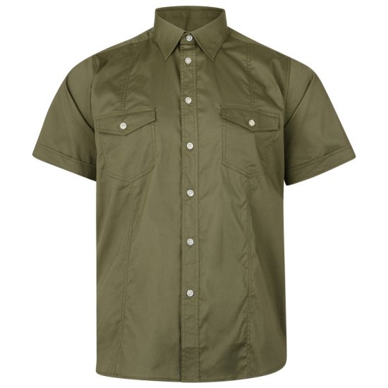 Kam Jeans 6180 Retro Stretch Shirt Khaki DUPLICATE - Košile - Košile 2XL-10XL