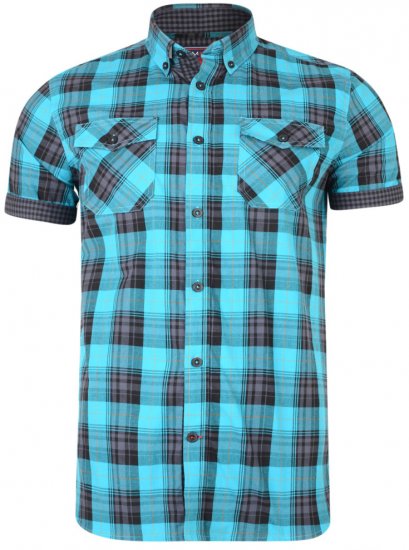 Kam Jeans 6184 Short Sleeve Shirt Teal - Košile - Košile 2XL-10XL