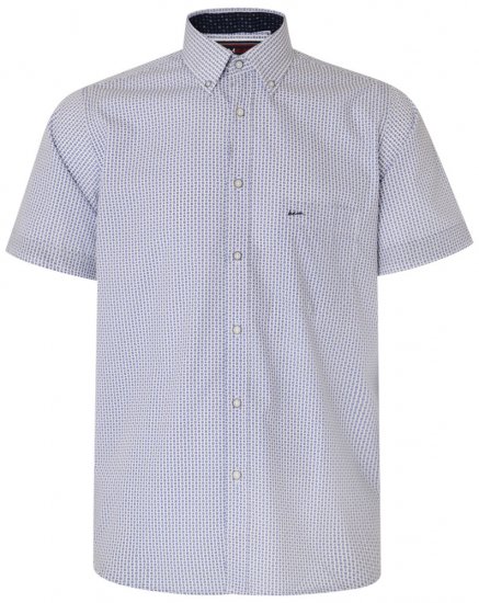 Kam Jeans 6186 Short Sleeve Shirt Blue - Košile - Košile 2XL-10XL