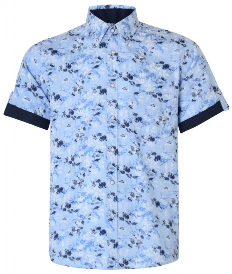 Kam Jeans 6190 Short Sleeve Shirt Blue - Košile - Košile 2XL-10XL