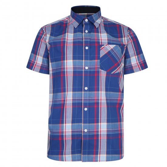 Kam Jeans 6202 Casual Check Shirt Blue - Košile - Košile 2XL-10XL
