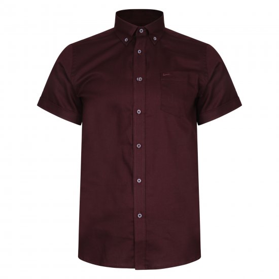 Kam Jeans 6204 Self Pattern Weave Shirt Burgundy - Košile - Košile 2XL-10XL