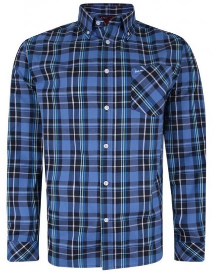 Kam Jeans 6208 LS Casual Check Shirt Denim - Košile - Košile 2XL-10XL