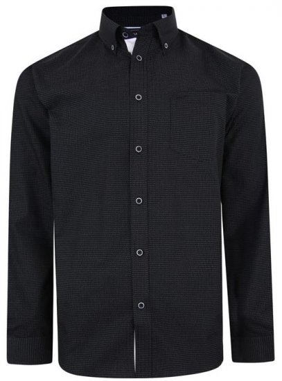 Kam Jeans 6210 LS Dobby Stitch Shirt Black - Košile - Košile 2XL-10XL