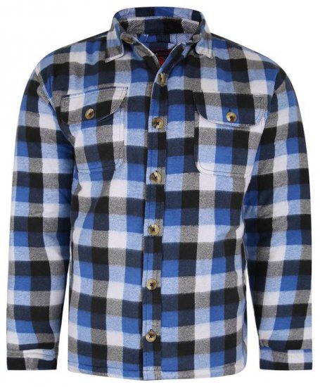 Kam Jeans 6213 Sherpa Lined Flannel Shirt Navy - Košile - Košile 2XL-10XL