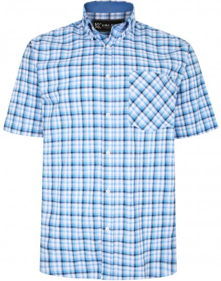 Kam Jeans 6214 Check Shirt Blue - Košile - Košile 2XL-10XL