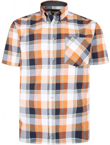 Kam Jeans 6216 Large Check Shirt Rust - Košile - Košile 2XL-10XL