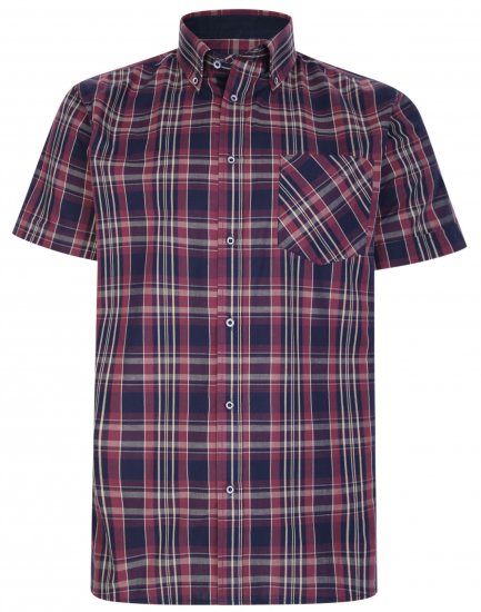 Kam Jeans 6221 Casual Short Sleeve Shirt Plum - Košile - Košile 2XL-10XL
