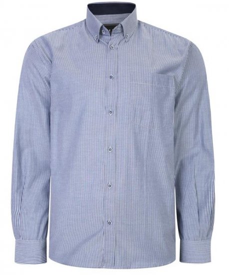 Kam Jeans 6224 LS Mini Stripe Shirt Navy - Košile - Košile 2XL-10XL