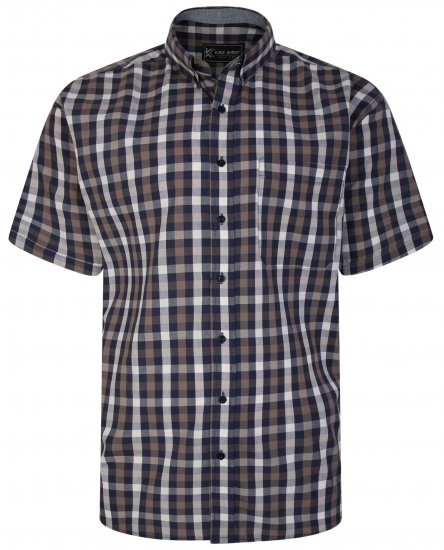 Kam Jeans 6246 SS Check Shirt Navy - Košile - Košile 2XL-10XL
