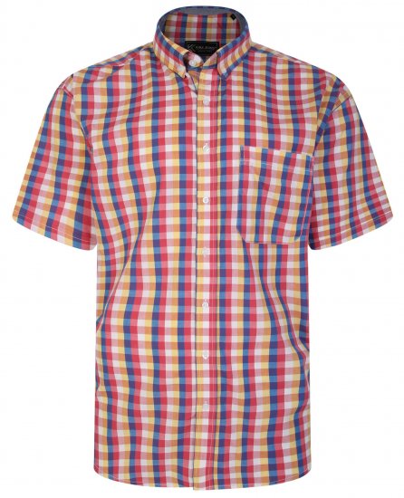 Kam Jeans 6248 Casual Short Sleeve Shirt Pink - Košile - Košile 2XL-10XL