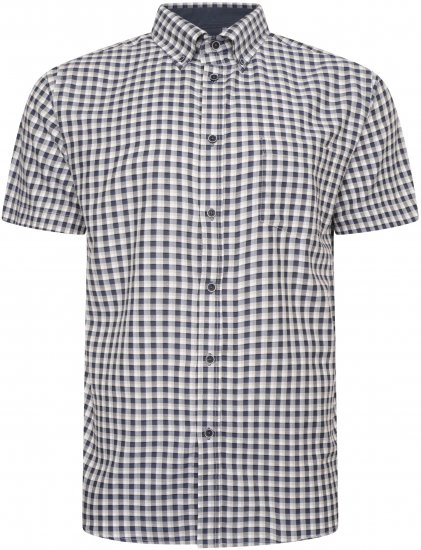 Kam Jeans 6302 Casual Gingham Check Shirt Blue - Košile - Košile 2XL-10XL