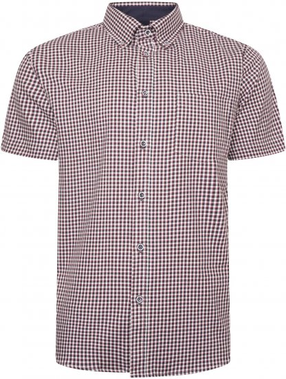 Kam Jeans 6302 Casual Gingham Check Shirt Navy - Košile - Košile 2XL-10XL