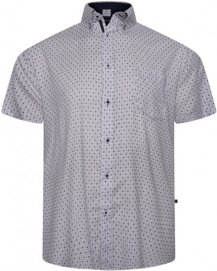 Kam Jeans 6328 AOP Geo Print Short Sleeve Shirt Charcoal - Košile - Košile 2XL-10XL