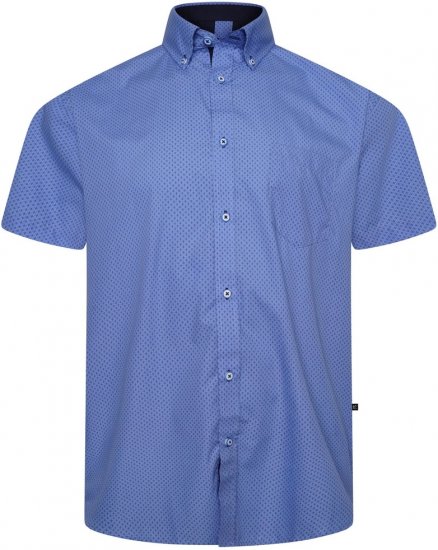 Kam Jeans 6333 AOP Dobby Print Shirt Blue - Košile - Košile 2XL-10XL