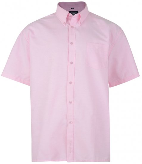 Kam Oxford Shirt Short sleeve Pink - Košile - Košile 2XL-10XL