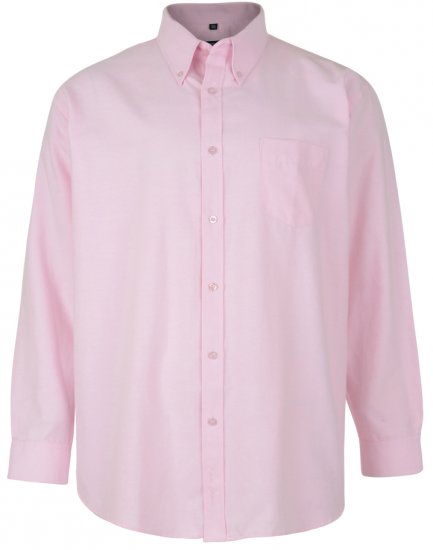Kam Oxford shirt Long Sleeve Pink - Košile - Košile 2XL-10XL