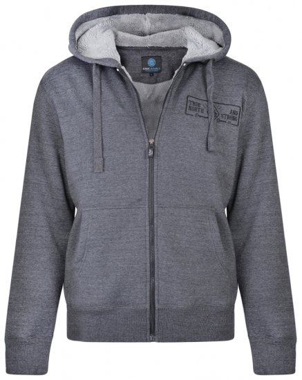 Kam Jeans 7006 Sherpa Lined Hoodie Charcoal - Mikiny & mikiny s kapucí - Mikiny & Mikiny s kapucí 2XL-12XL