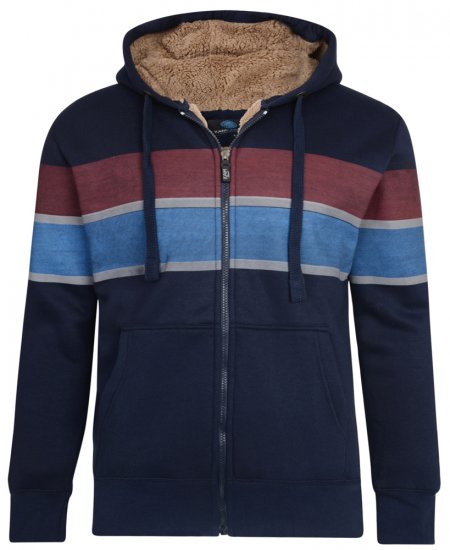 Kam Jeans 7007 Sherpa Lined Hoodie Navy - Mikiny & mikiny s kapucí - Mikiny & Mikiny s kapucí 2XL-12XL