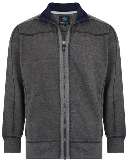 Kam Jeans 7011 Full Zip Sweat Charcoal - Mikiny & mikiny s kapucí - Mikiny & Mikiny s kapucí 2XL-12XL