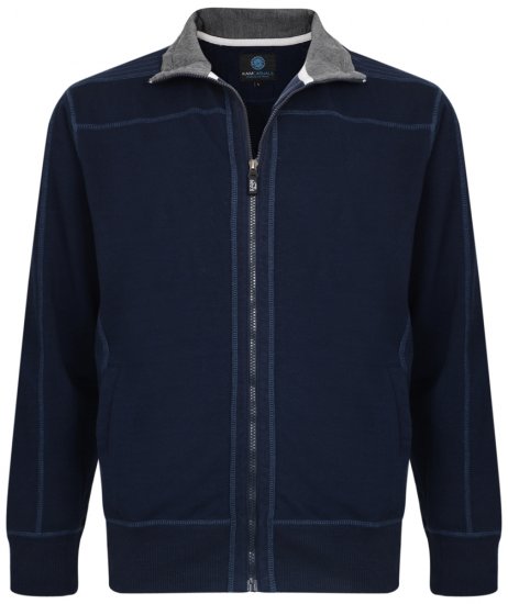 Kam Jeans 7011 Full Zip Sweat Navy - Mikiny & mikiny s kapucí - Mikiny & Mikiny s kapucí 2XL-12XL