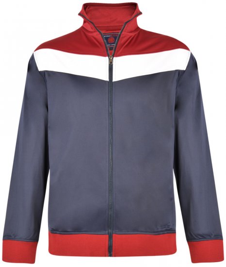 Kam Jeans 7014 Track Jacket Navy - Mikiny & mikiny s kapucí - Mikiny & Mikiny s kapucí 2XL-12XL