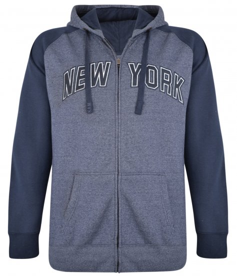Kam Jeans Zip Thru Hoody Navy - Mikiny & mikiny s kapucí - Mikiny & Mikiny s kapucí 2XL-12XL