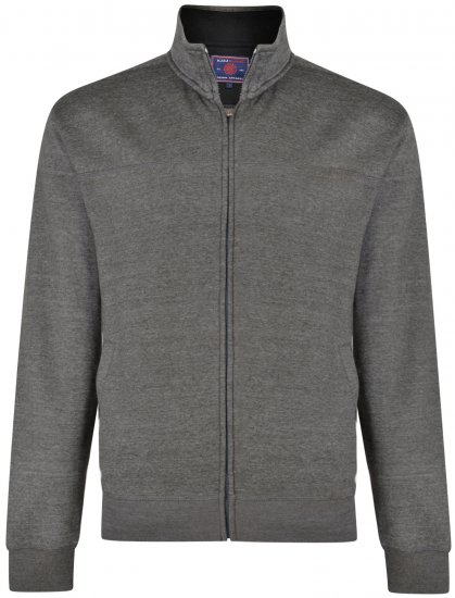 Kam Jeans 7018 Full zip Sweatshirt Charcoal - Mikiny & mikiny s kapucí - Mikiny & Mikiny s kapucí 2XL-12XL