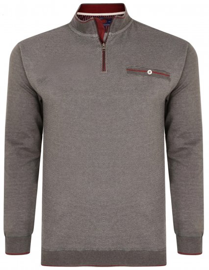 Kam Jeans 7020 1/4 Zip Sweater Charcoal - Mikiny & mikiny s kapucí - Mikiny & Mikiny s kapucí 2XL-12XL