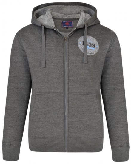 Kam Jeans 7025 Sherpa lined Hoodie Charcoal - Mikiny & mikiny s kapucí - Mikiny & Mikiny s kapucí 2XL-12XL