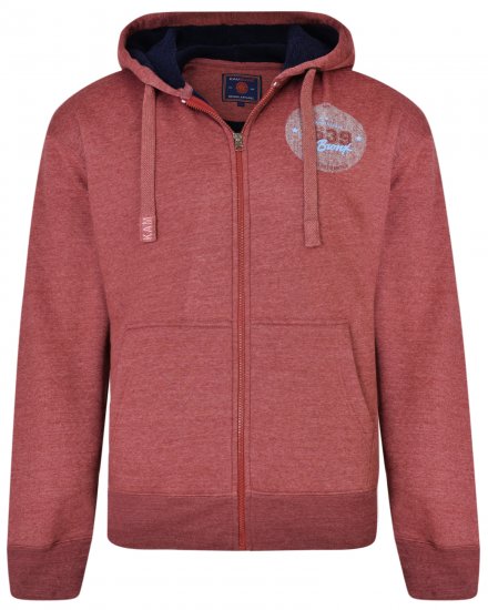 Kam Jeans 7025 Sherpa lined Hoodie Cordovan - Mikiny & mikiny s kapucí - Mikiny & Mikiny s kapucí 2XL-12XL
