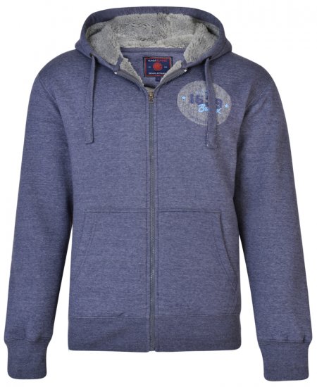Kam Jeans 7025 Sherpa lined Hoodie Insignia blue - Mikiny & mikiny s kapucí - Mikiny & Mikiny s kapucí 2XL-12XL