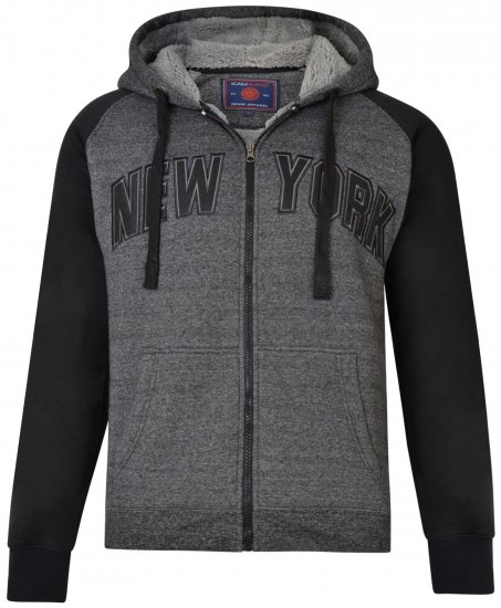 Kam Jeans 7026 New York Hoodie Black - Mikiny & mikiny s kapucí - Mikiny & Mikiny s kapucí 2XL-12XL