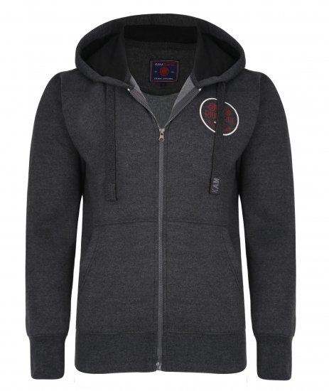 Kam Jeans 7030 Hoody Charcoal - Mikiny & mikiny s kapucí - Mikiny & Mikiny s kapucí 2XL-12XL