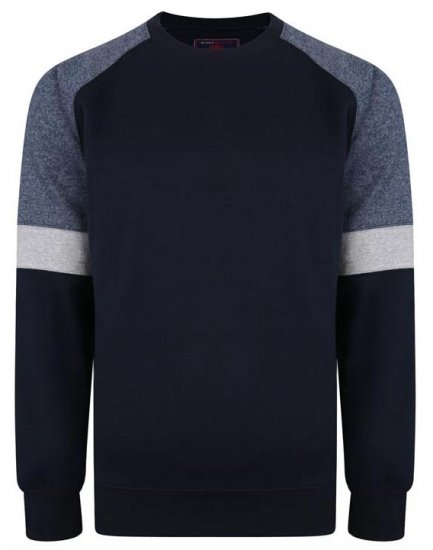 Kam Jeans 7031 Crew Neck Sweater Navy - Mikiny & mikiny s kapucí - Mikiny & Mikiny s kapucí 2XL-12XL