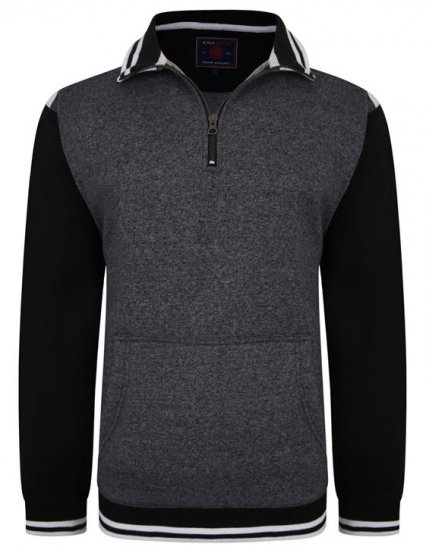 Kam Jeans 7032 Casual Sweater Black - Mikiny & mikiny s kapucí - Mikiny & Mikiny s kapucí 2XL-12XL