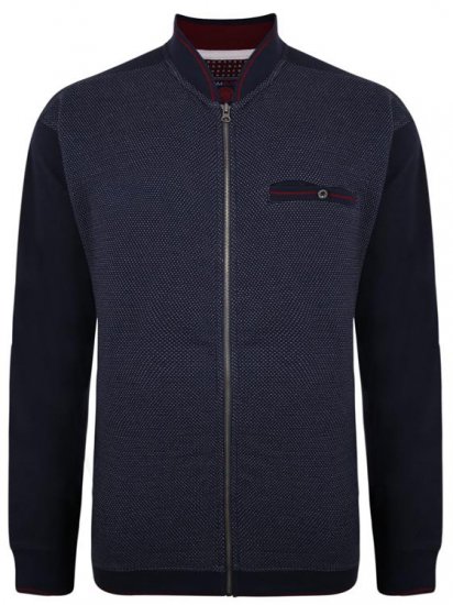 Kam Jeans 7035 Dobby Track Top Navy - Mikiny & mikiny s kapucí - Mikiny & Mikiny s kapucí 2XL-12XL
