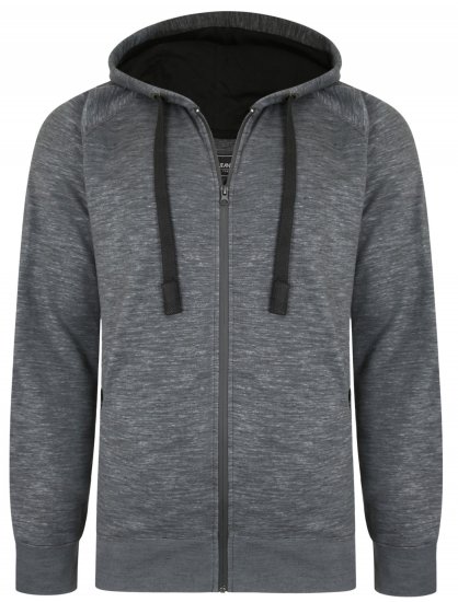 Kam Jeans 7041 Jersey Marl Hoody with Zip Pockets Charcoal - Mikiny & mikiny s kapucí - Mikiny & Mikiny s kapucí 2XL-12XL