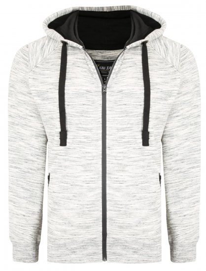 Kam Jeans 7041 Jersey Marl Hoody with Zip Pockets Grey - Mikiny & mikiny s kapucí - Mikiny & Mikiny s kapucí 2XL-12XL