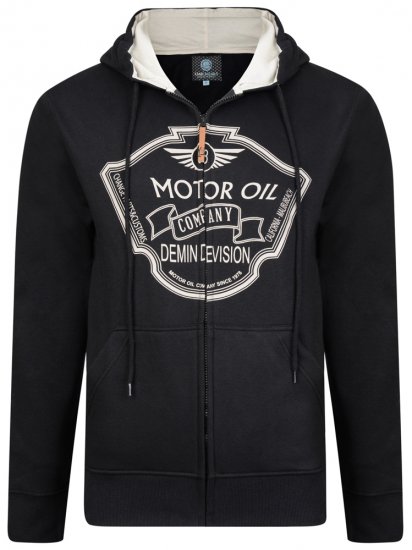 Kam Jeans 705 Motor Oil Hoodie Black - Mikiny & mikiny s kapucí - Mikiny & Mikiny s kapucí 2XL-12XL