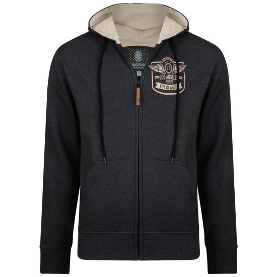 Kam Jeans 706 L.A. Riders Hoodie Charcoal - Mikiny & mikiny s kapucí - Mikiny & Mikiny s kapucí 2XL-12XL