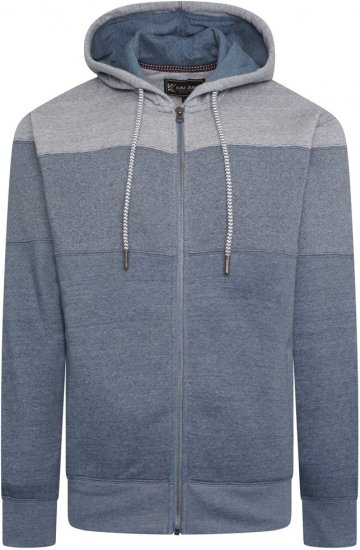 Kam Jeans 7071 Marl Stripe Hoody Denim - Mikiny & mikiny s kapucí - Mikiny & Mikiny s kapucí 2XL-12XL