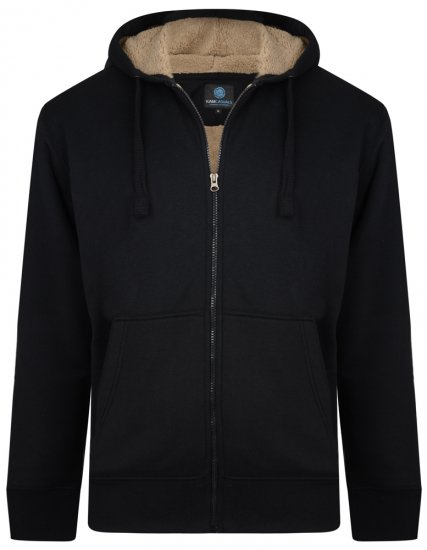 Kam Jeans 709 Sherpa Lined Hoodie Black - Mikiny & mikiny s kapucí - Mikiny & Mikiny s kapucí 2XL-12XL