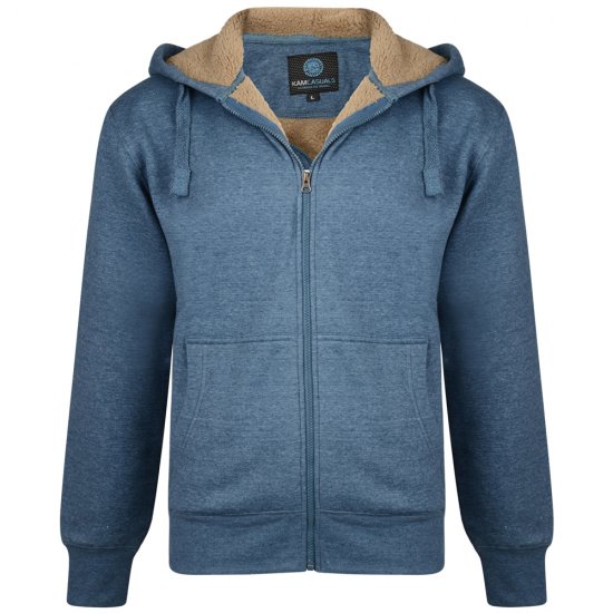 Kam Jeans 709 Sherpa Lined Hoodie Denim - Mikiny & mikiny s kapucí - Mikiny & Mikiny s kapucí 2XL-12XL