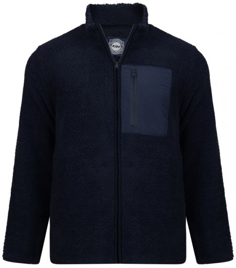 Kam Jeans 712 Teddy Fleece Navy - Mikiny & mikiny s kapucí - Mikiny & Mikiny s kapucí 2XL-12XL