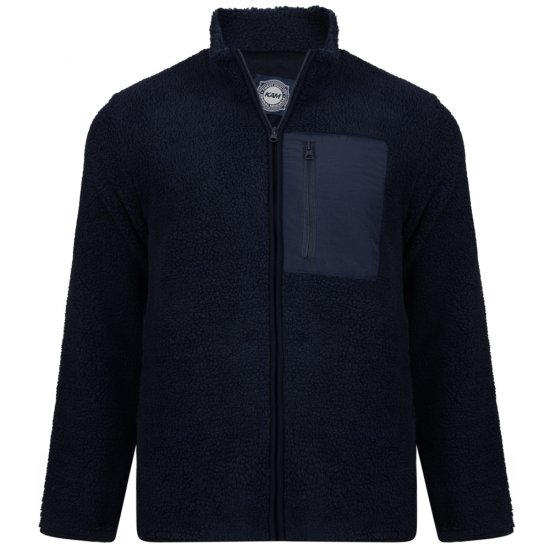 Kam Jeans 712 Teddy Fleece Navy - Mikiny & mikiny s kapucí - Mikiny & Mikiny s kapucí 2XL-12XL