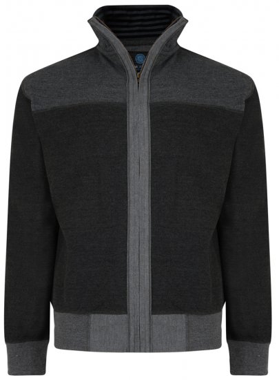 Kam Jeans 715 Full Zip Sweater Charcoal - Mikiny & mikiny s kapucí - Mikiny & Mikiny s kapucí 2XL-12XL