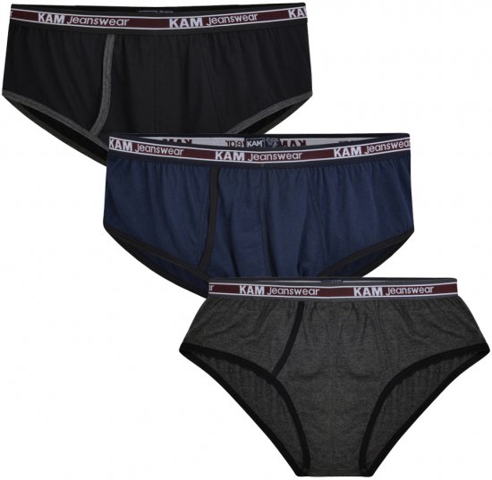 Kam Jeans 806 Underwear Black, Charcoal, Navy 3-Pack - Spodní prádlo - Spodní Prádlo Nadměrné Velikosti 2XL-8XL