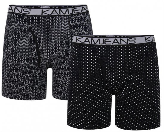 Kam Jeans 810 Jersey Printed Boxers Twin Pack - Spodní prádlo - Spodní Prádlo Nadměrné Velikosti 2XL-8XL