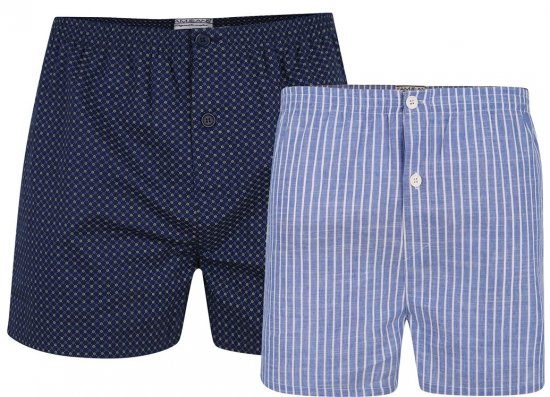 Kam Jeans 812 Twin Pack Woven Boxers - Spodní prádlo - Spodní Prádlo Nadměrné Velikosti 2XL-8XL